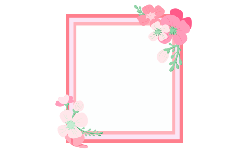 元素女生节妇女节花卉边框纹理