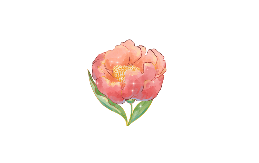 元素卡通花卉粉色手绘花朵春天