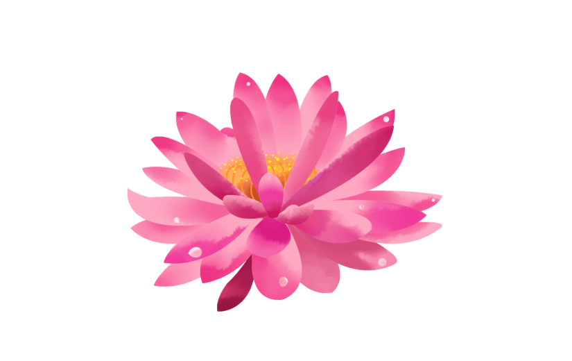 元素手绘水彩花卉荷花莲花插画元素