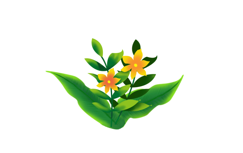 元素 花卉元素 橙色 绿色